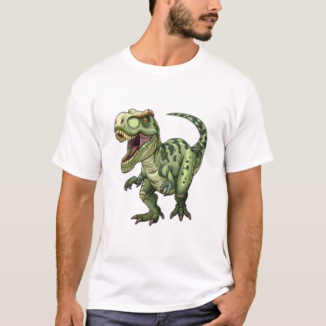 Neon Green Jurassic Rex Tee Art (Vorderseite)