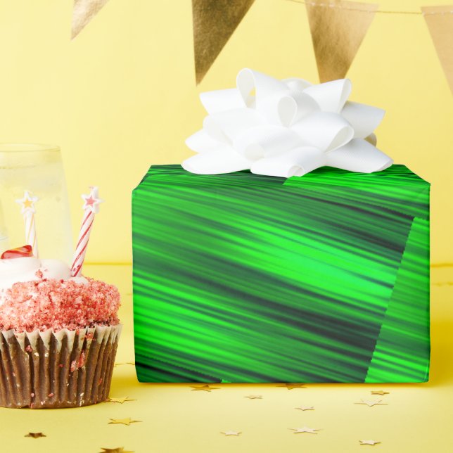 Neon Green Laser Beams Sci-Fi Futuristi Abstrakt Geschenkpapier (Geburtstagsparty)