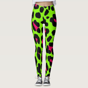 Neon Green Leopard Print Leggings