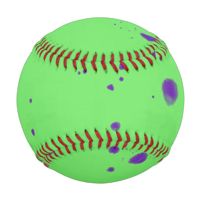 Neon Green Lila Splotches Baseball (Vorderseite)