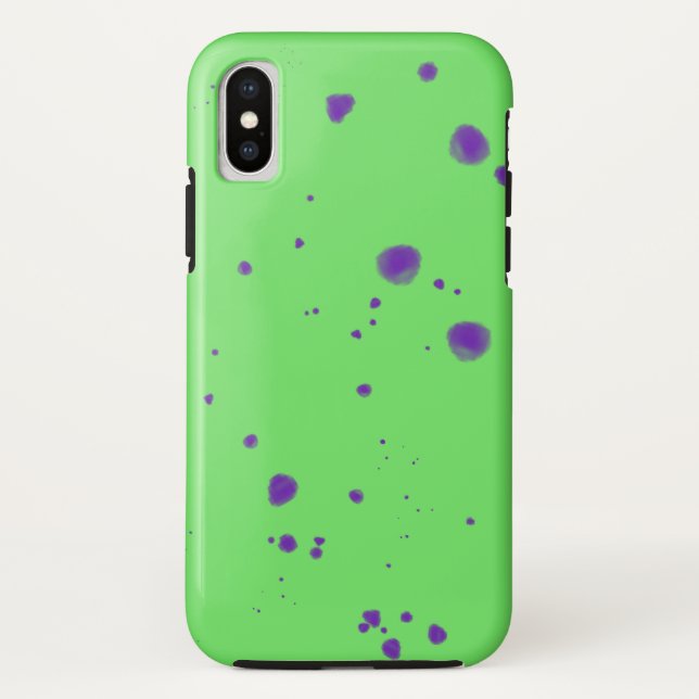 Neon Green Lila Splotches Case-Mate iPhone Hülle (Rückseite)