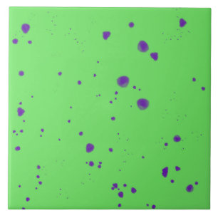 Neon Green Lila Splotches Fliese