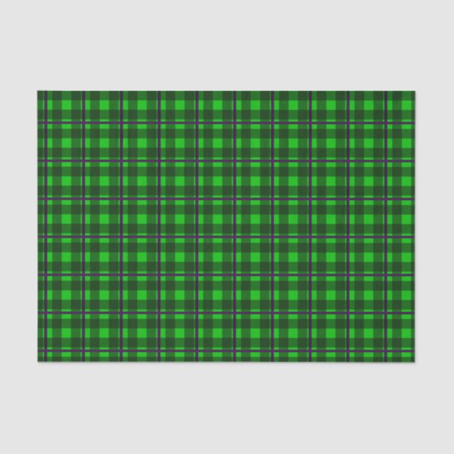 Neon Green & Lila Tartan 01 Seidenpapier (Vorderseite)