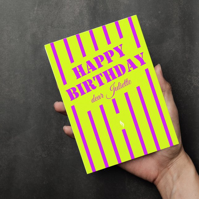 Neon green lilac zum Geburtstag Grußwagen (Von Creator hochgeladen)