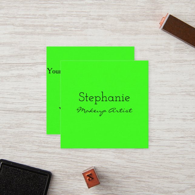 Neon Green Makeup Artist Salon Bright Colorful  Treuekarte (Vorderseite/Rückseite Beispiel)