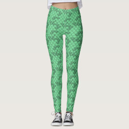 Neon Green Mermaid Scale Leggings Ariel Inspiriert