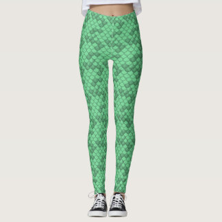 Neon Green Mermaid Scale Leggings Ariel Inspiriert