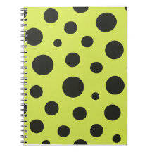 Neon Green mit Black Polka Dots Wasserfarbe