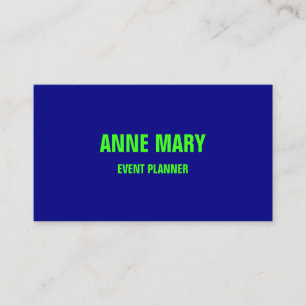 Neon Green Navy Blue Colorful Bright 2023 Visitenkarte