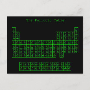 Neon Green Periodic Table Postkarte