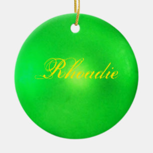 Neon Green Personalisiert Holiday Keramik Ornament