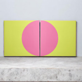 Neon Green Pink Retro Half Circle Mid Mod Abstrakt Fliese