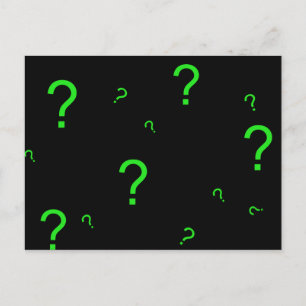 Neon Green Question Mark Postkarte