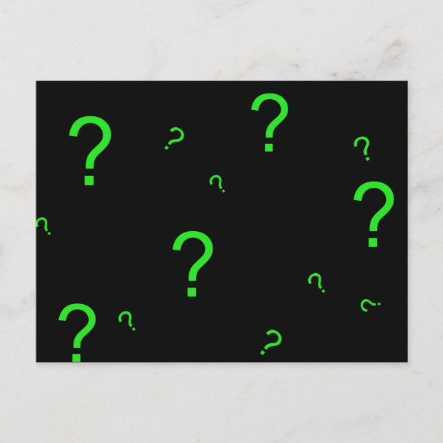 Neon Green Question Mark Postkarte (Vorderseite)