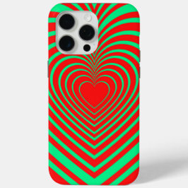 Neon Green Red Hypnotic Heart Liebe Pattern Case-Mate iPhone Hülle
