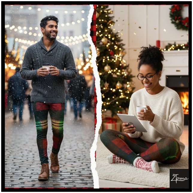 Neon Green Red Plaid Buffalo Grunge Leggings (Von Creator hochgeladen)