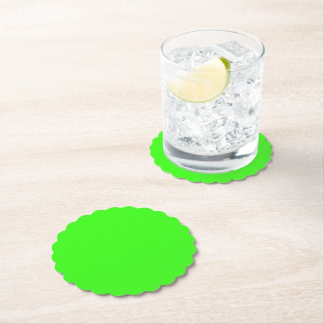Neon Green Scalloped Paper Untersetzer (Vor Ort)