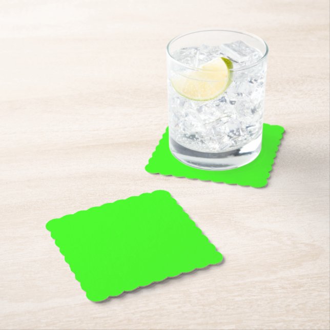 Neon Green Scalloped Square Untersetzer (Vor Ort)