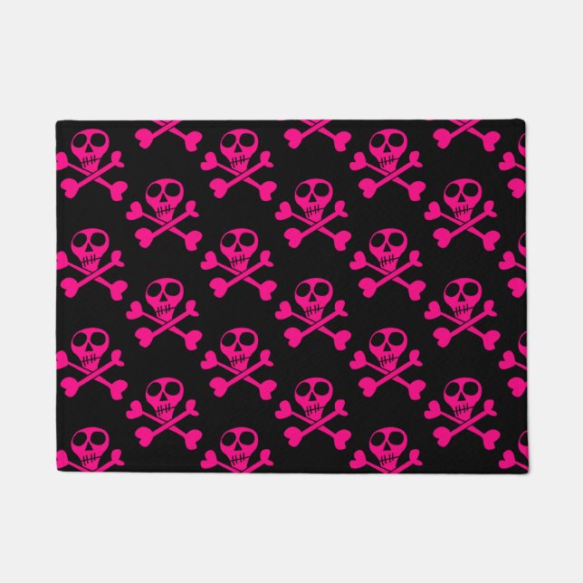 Neon Green Skull Illustration Fußmatte (Vorderseite)