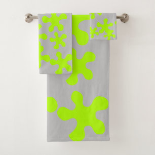 Neon Green Slime Graue Kinder Spaß Badhandtuch Set