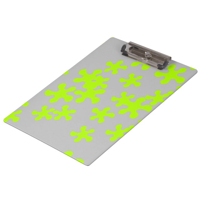 Neon Green Slime Graue Kinder Spaß Klemmbrett (Schrägansicht)