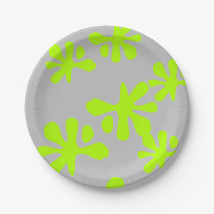 Neon Green Slime graue lustige Kinder Party Pappteller