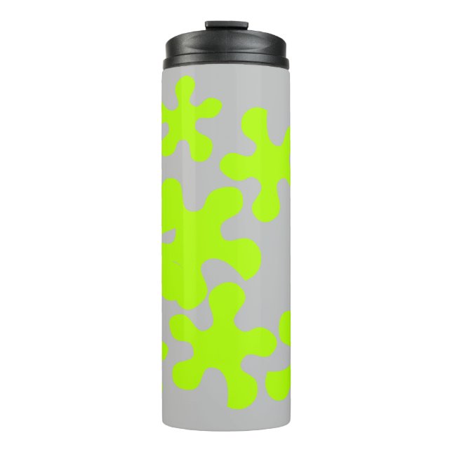Neon Green Slime Grauspass Thermosbecher (Vorderseite)