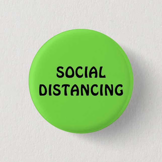 Neon Green Social Distancing Button (Vorderseite)