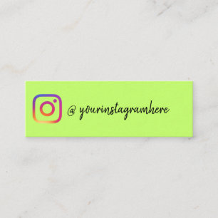 Neon Green Social Media Influencer Instagram Mini Visitenkarte