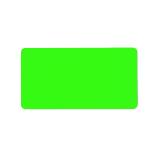 Neon Green Solid Color Adressaufkleber (Vorne)