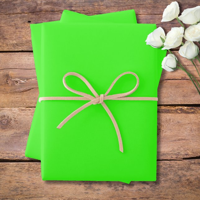 Neon Green Solid Color | Classic | elegant Geschenkpapier Set (Von Creator hochgeladen)