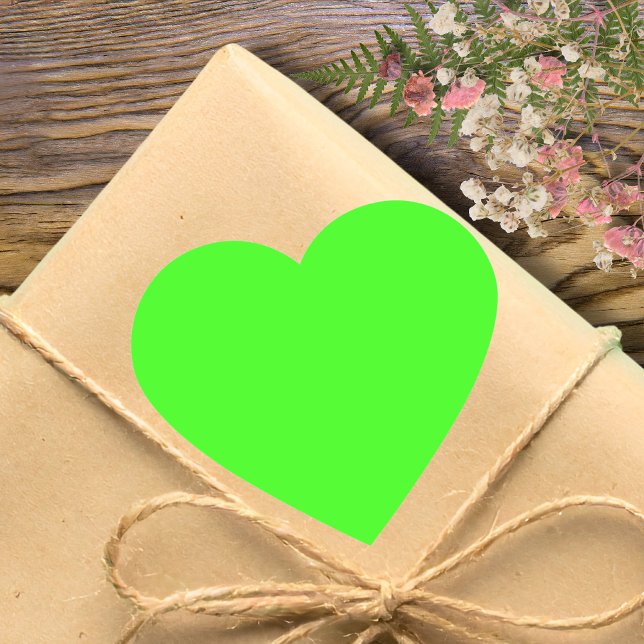 Neon Green Solid Color | Classic Herz-Aufkleber (Von Creator hochgeladen)