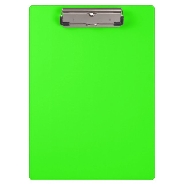 Neon Green Solid Color | Classic Klemmbrett (Vorderseite)