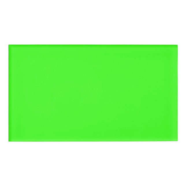 Neon Green Solid Color | Classic Namenschild (Vorderseite)