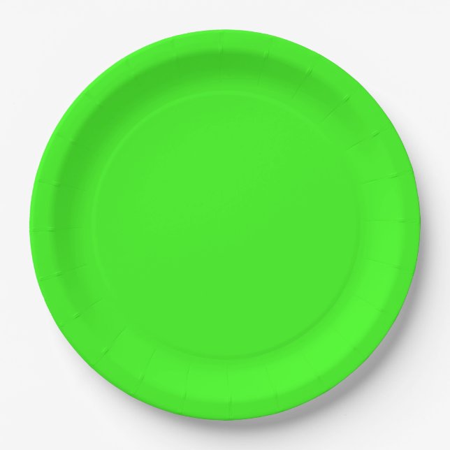 Neon Green Solid Color | Classic Pappteller (Vorderseite)