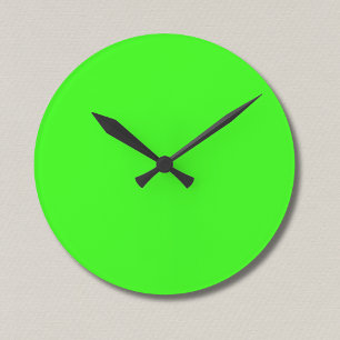 Neon Green Solid Color   Classic Runde Wanduhr