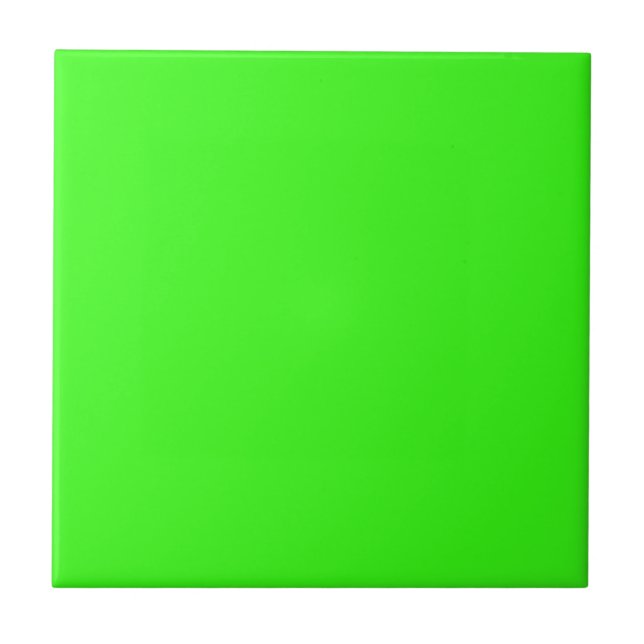 Neon Green Solid Color Fliese (Vorderseite)