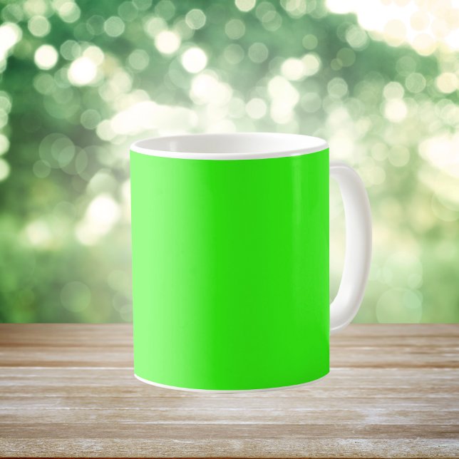 Neon Green Solid Color Kaffeetasse (Von Creator hochgeladen)