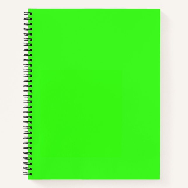Neon Green Solid Color Notizbuch (Vorderseite)