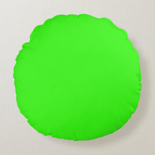 Neon Green Solid Color Rundes Kissen