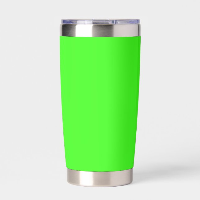 Neon Green Solid Color Thermobecher (Vorderseite)