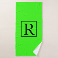 Neon Green Solid farbenfrohe, helle Monogramm-Init