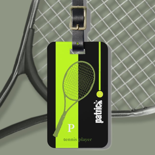 Neon Green Sport Tennis personalisiert Gepäckanhänger (Von Creator hochgeladen)