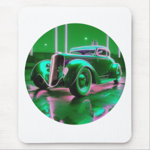 Neon Green Street Rod der 1930er Jahre Mousepad