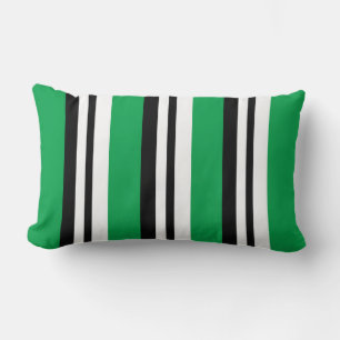 Neon Green Stripe Reversible Pillow Lendenkissen