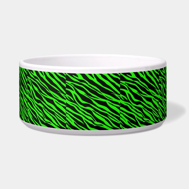 Neon Green und Black Zebra Striping Napf (Vorderseite)