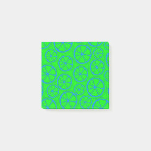 Neon Green und Blue Lemon Retro Spring & Summer Post-it Klebezettel