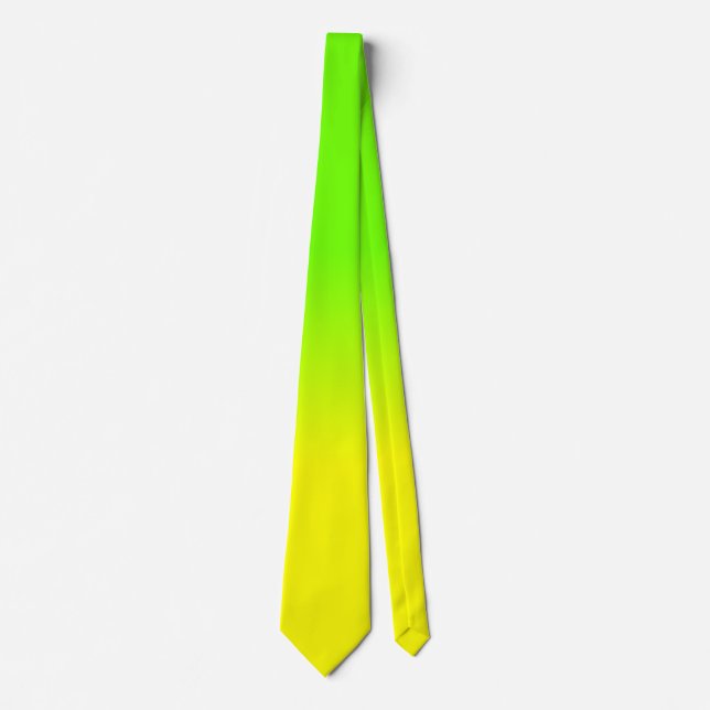 Neon Green und Neon Yellow Ombré Farbtafel Krawatte (Vorderseite)