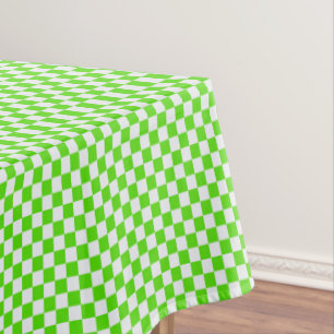 Neon Green und White Gingham Checkered Tischdecke