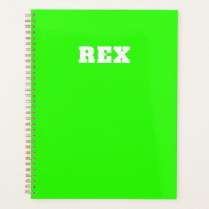 Neon Green und White Modern Name Pet Planer
